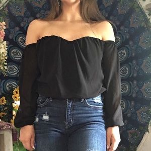 Off the shoulder long sleeve